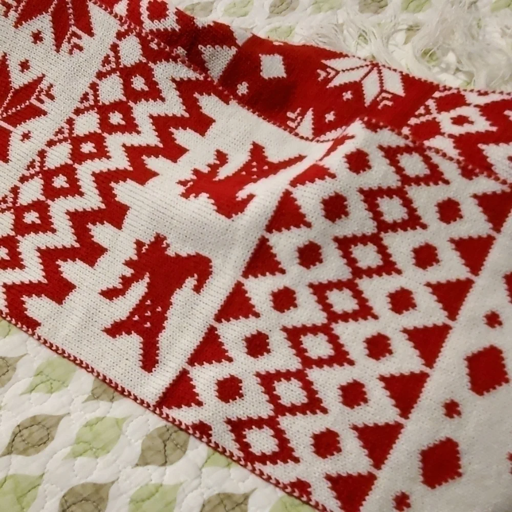 Scarf & head band red/white one size